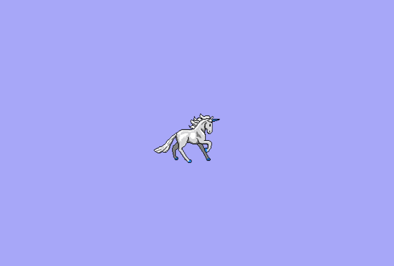 Unicorn game Sprite on lavender background