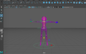 Wire model to show character rigging points in Maya