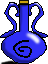 Blue potion bottle with swirl on front