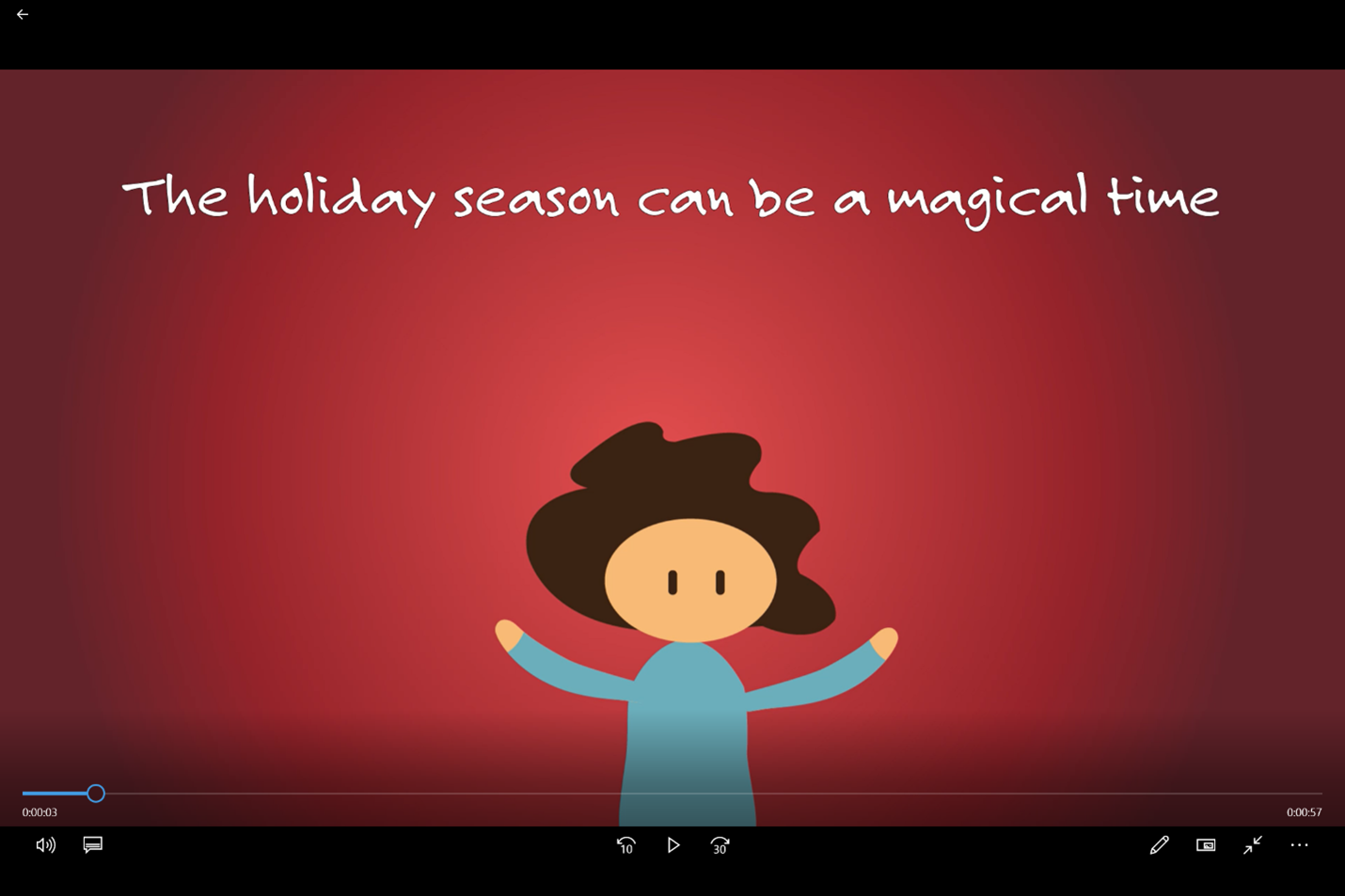 Thumbnail of Reindeer Coffee promotional animation video, woman with arms raised